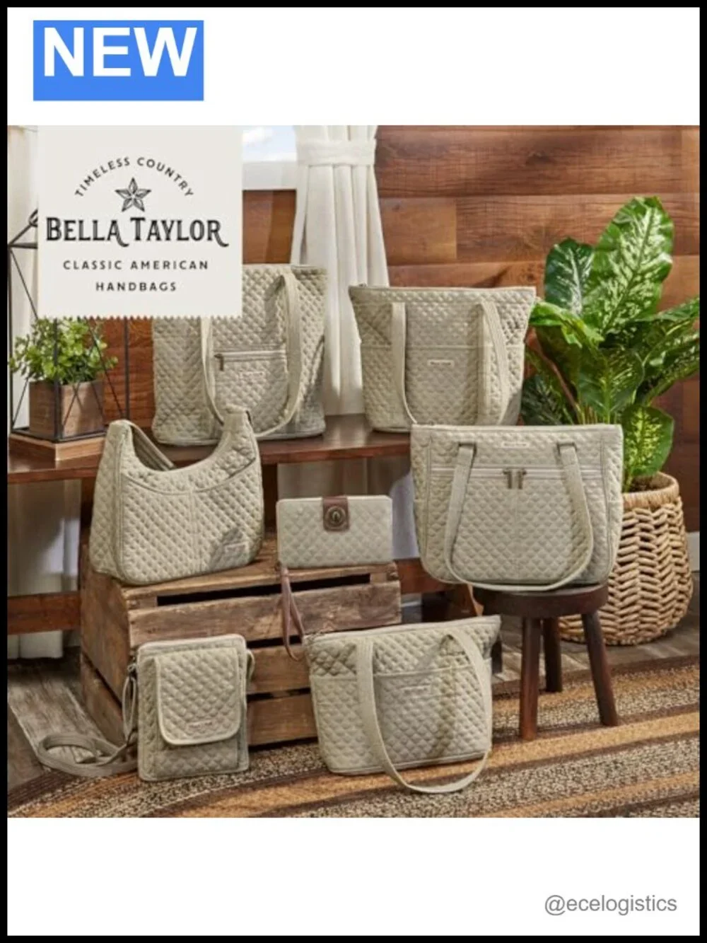 Quilted Cotton Shoulder Tote Bag with 10 Pockets Machine Washable